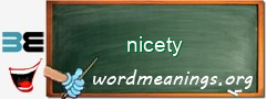 WordMeaning blackboard for nicety